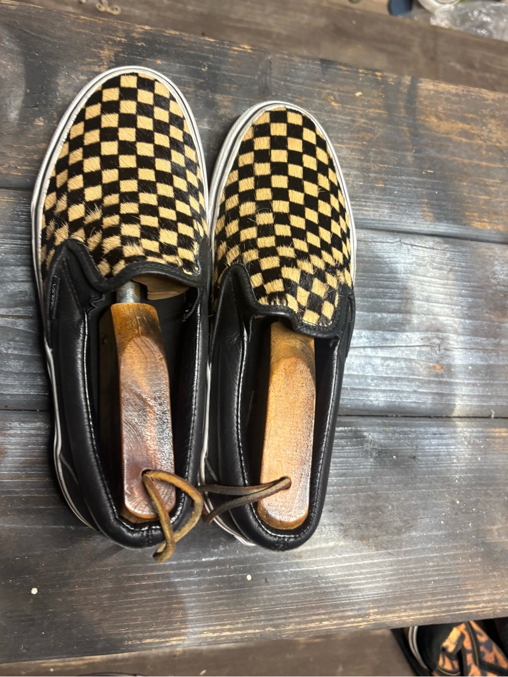 Vans black and beige checkerboard slip-on sneaker size women 9 - Picture 4 of 9